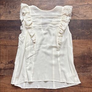 Express Cream Lace Ruffle Blouse